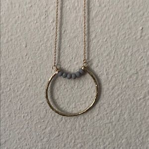 SOLD Gold & Grey Bead Necklace